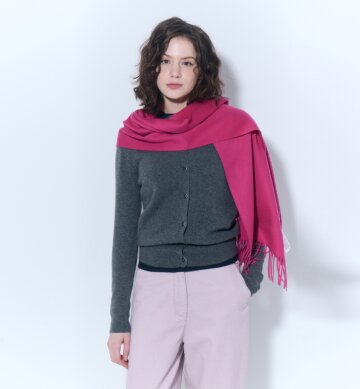 [캐시미어 100] 캐시미어 지블링 머플러(40cm) (UFJWAM496C-PINK)