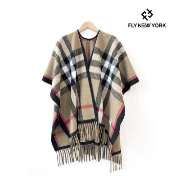 FLY NEW YORK 플라이뉴욕 모노그램 체크 캐시미어 숄 NYMW001 BROWN