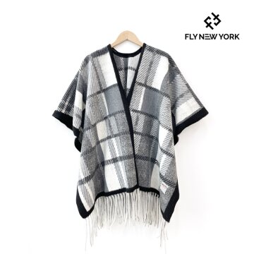 FLY NEW YORK 플라이뉴욕 오블리크 그레이하우스 캐시미어 숄 NYMW001 BLACKGREY
