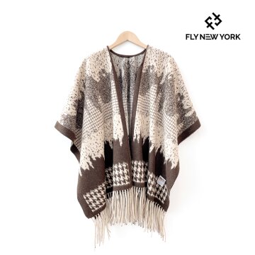 FLY NEW YORK 플라이뉴욕 달마시안 체크 캐시미어 숄 NYME508 BROWN