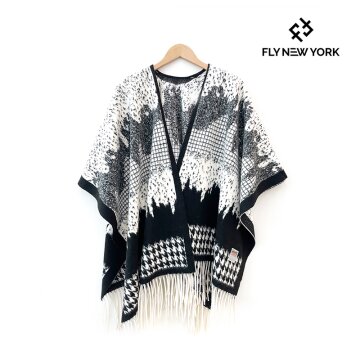 FLY NEW YORK 플라이뉴욕 달마시안 체크 캐시미어 숄 NYME508 BLACK