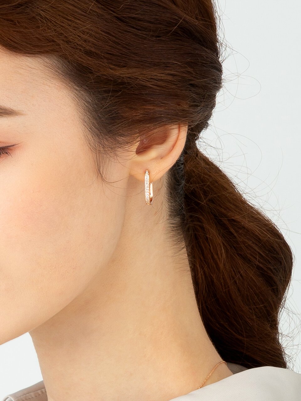 14K GF 라운드 엣지 귀걸이 ELGPEE321