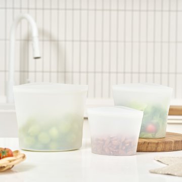 바겐슈타이거 실리콘 지퍼백 3종 세트 블리스 화이트