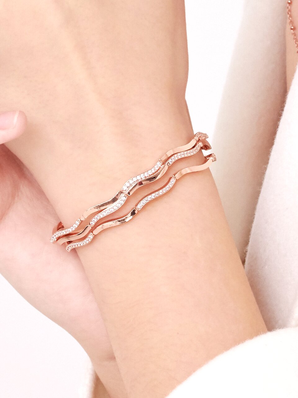 물결 포인트 테니스 팔찌 ELBRBB015