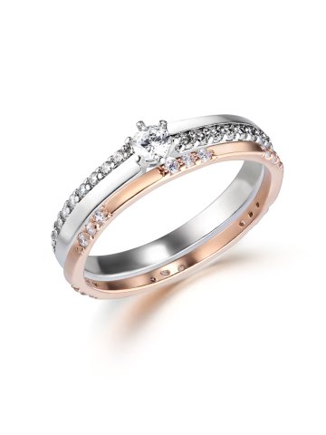 솔리테어 콤비 레이어드 링 2종 세트 ELBRWR144