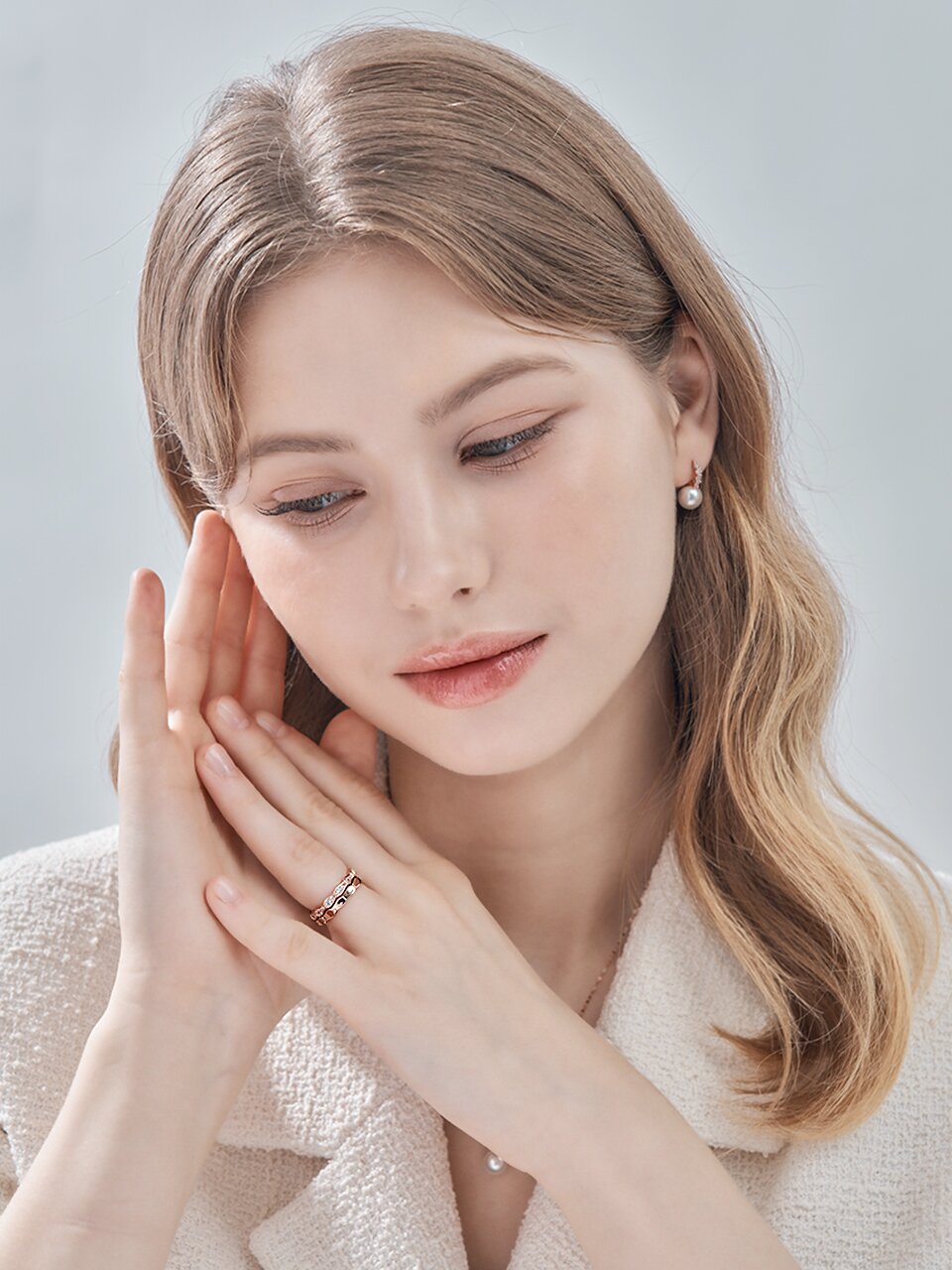 화이트 포인트 레이어드링 2종 세트 ELBRWR142