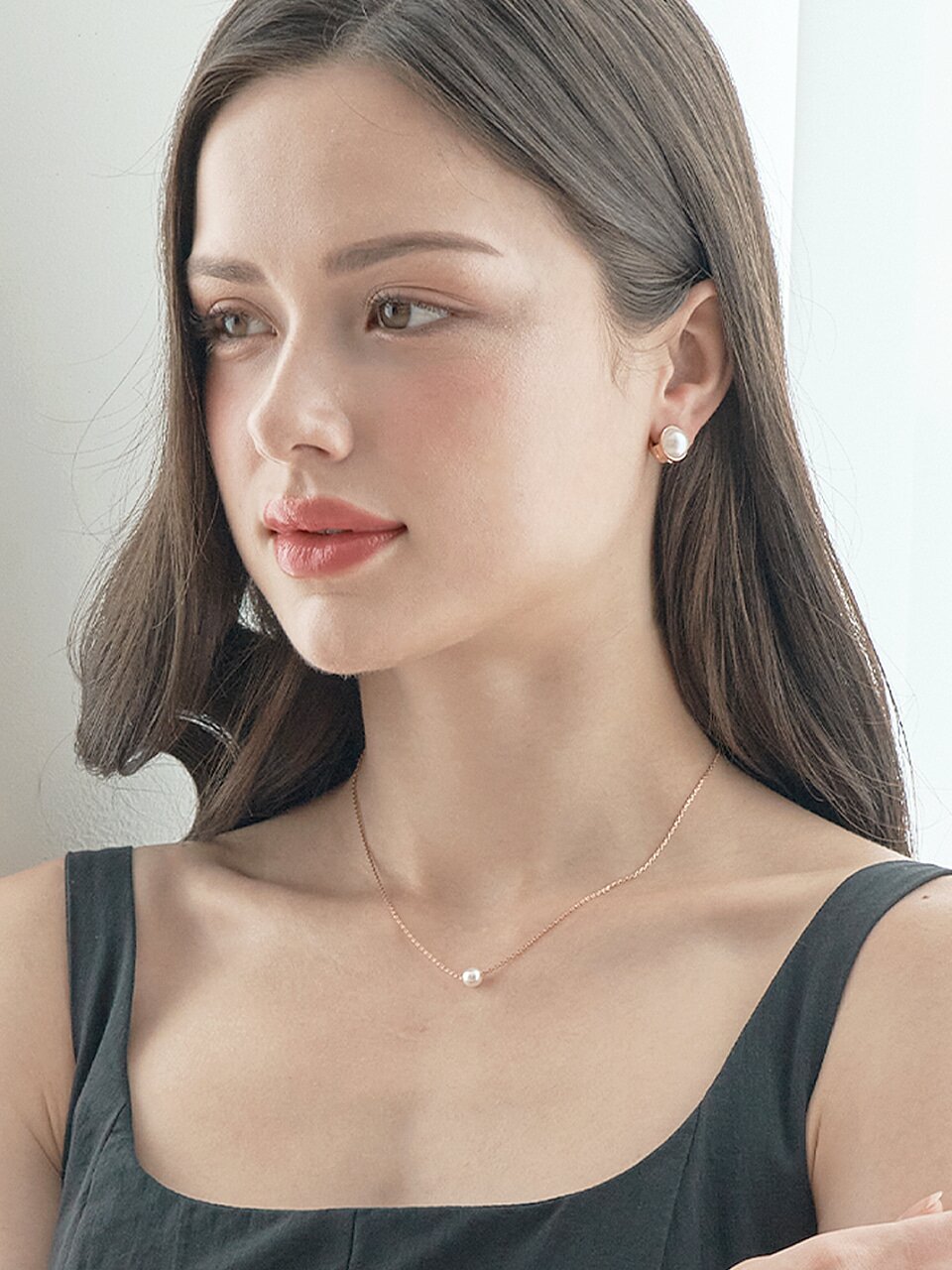 6mm 베이직 진주 목걸이 ELBRNN197