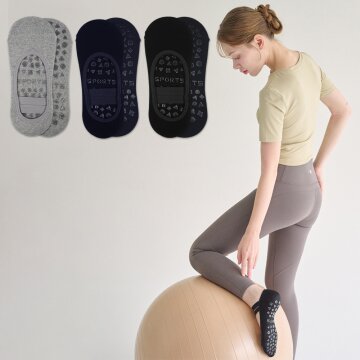 여성용 국산 논슬립 요가 필라테스 더블 라인 덧신 1켤레/3켤레