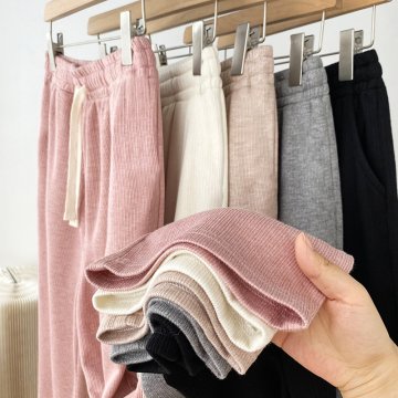 여성 코듀로이 골지 밴딩 팬츠 트레이닝 바지