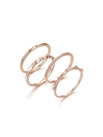 심플 데일리 레이어드 반지 4종 세트 C24RB076