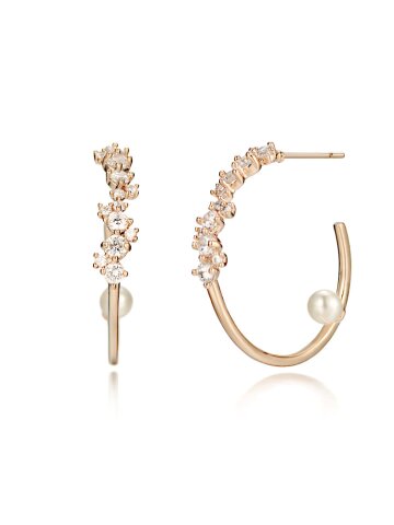 14K 진주 포인트 큐빅 귀걸이 (gold pin) C24EGP187