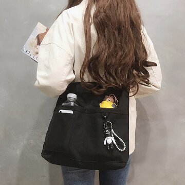 베어 키링 캔버스 크로스백