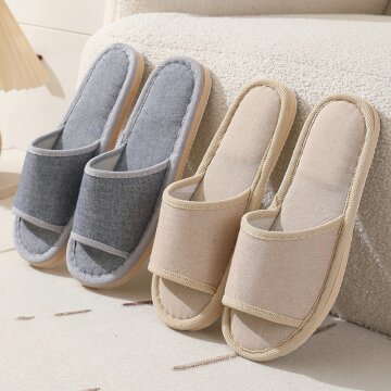 2COLOR 남녀공용 프리미엄 린넨 거실화