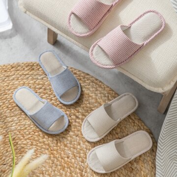 클래식 스트라이프 룸 리빙 슬리퍼