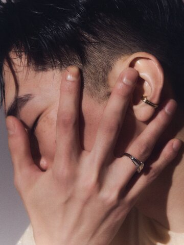 HUSTAD 231 LEAF EARCUFF_ 925 실버 이어커프