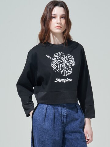 [SHOWPIECE] 시그니처 아트워크 스웻셔츠_BK