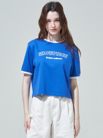 [SHOWPIECE] 아트워크 포인트 링거 티셔츠_BL