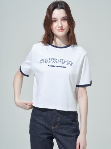 [SHOWPIECE] 아트워크 포인트 링거 티셔츠_WH
