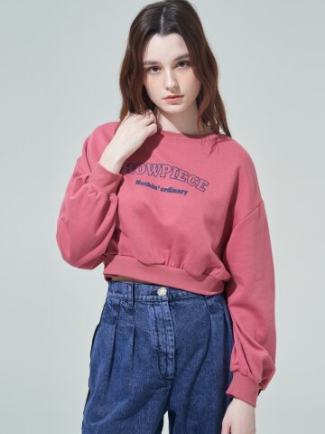 [SHOWPIECE] 벌룬슬리브 크롭 스웻셔츠_PK