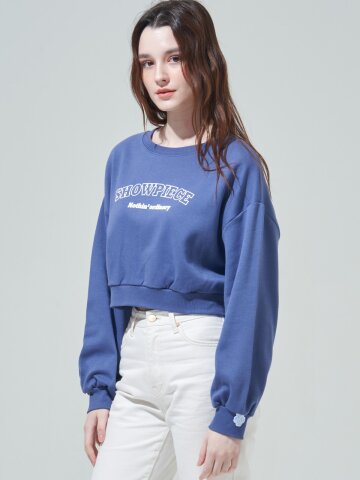 [SHOWPIECE] 벌룬슬리브 크롭 스웻셔츠_PP