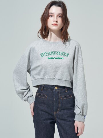 [SHOWPIECE] 벌룬슬리브 크롭 스웻셔츠_MG