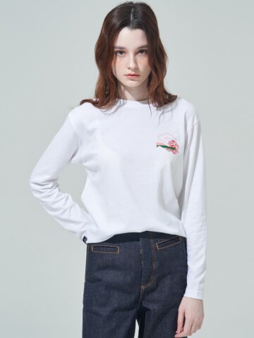 [SHOWPIECE] 그래픽 긴팔 티셔츠_WH