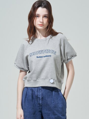 [SHOWPIECE] 네크포인트 반팔 스웻셔츠_MG
