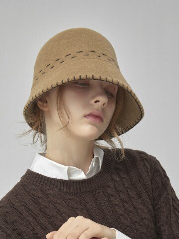 리에르(rieur) 알파카 블렌디드 메리노 울 버킷햇