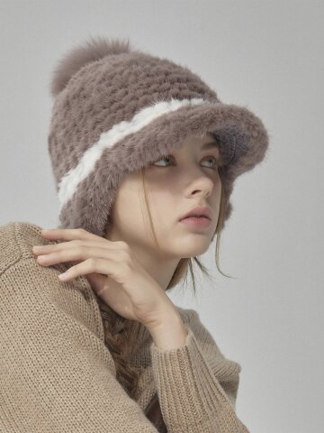 보니타(Bonita) 밍크 니팅 모자 