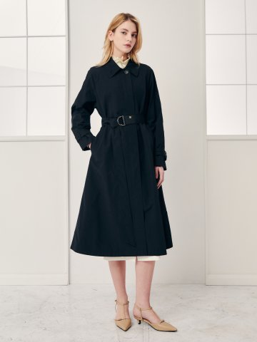 코튼 히든 싱글 트렌치 코트 