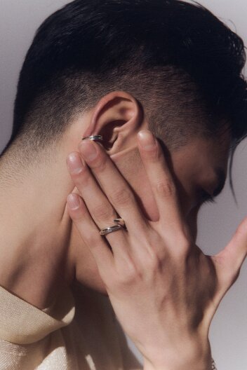 HUSTAD Gold 234 Flower Ring _ 925 Silver  / 14k 골드 반지