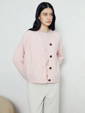 프라임 브이넥 펄 가디건 