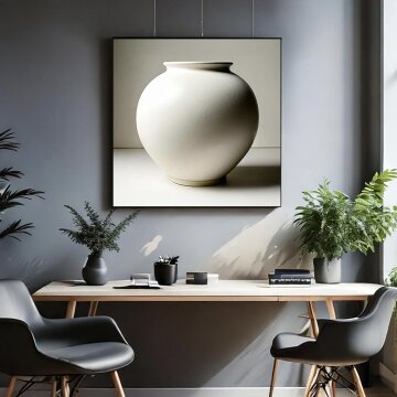 심플 프레임 그림액자 고요한 복의 그릇 달항아리