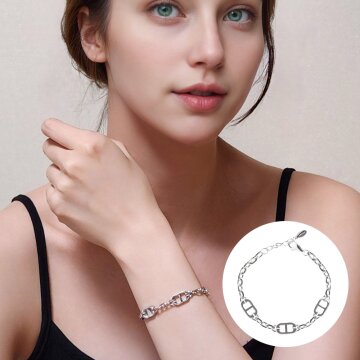 시그니쳐 팬던트 링크체인 팔찌 TDB505S 