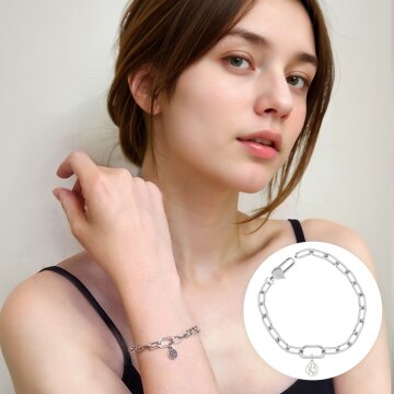 여성용 엠블럼 팬던트 링크체인 팔찌  TDB503S