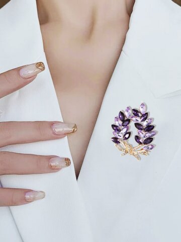 카라 꽃다발 크리스탈 자켓 혼주 한복 고급 브로치