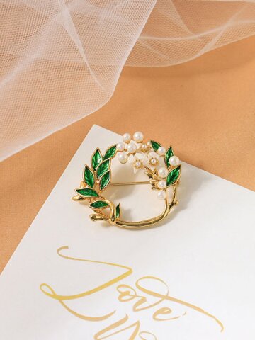 해나 꽃다발 진주 정장 자켓 고급 브로치