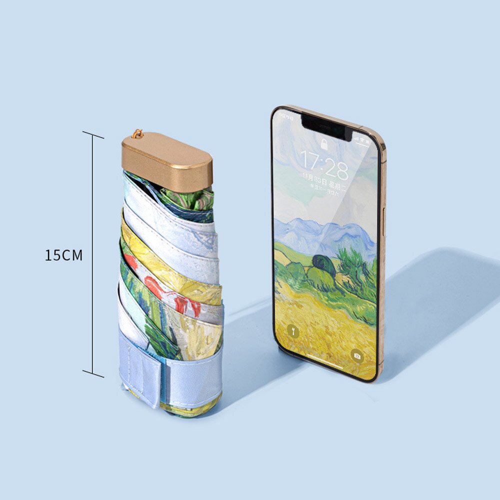 오마걸 핸드폰 크기 미니 초경량양우산 고급 암막 UV 양산