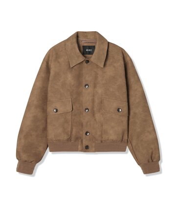 여성 인조가죽 크롭 점퍼 (CAMEL) (HB2LE51)