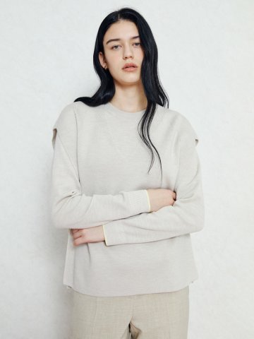 울 코지 브이넥 니트 베스트 