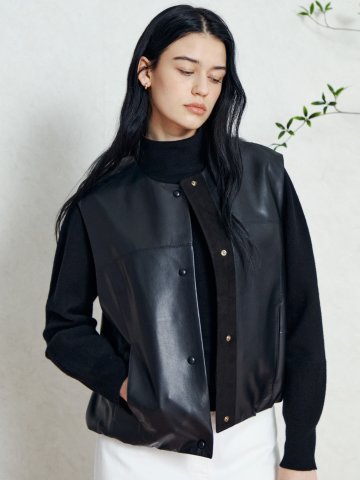 소프트 레더 셔링 베스트 