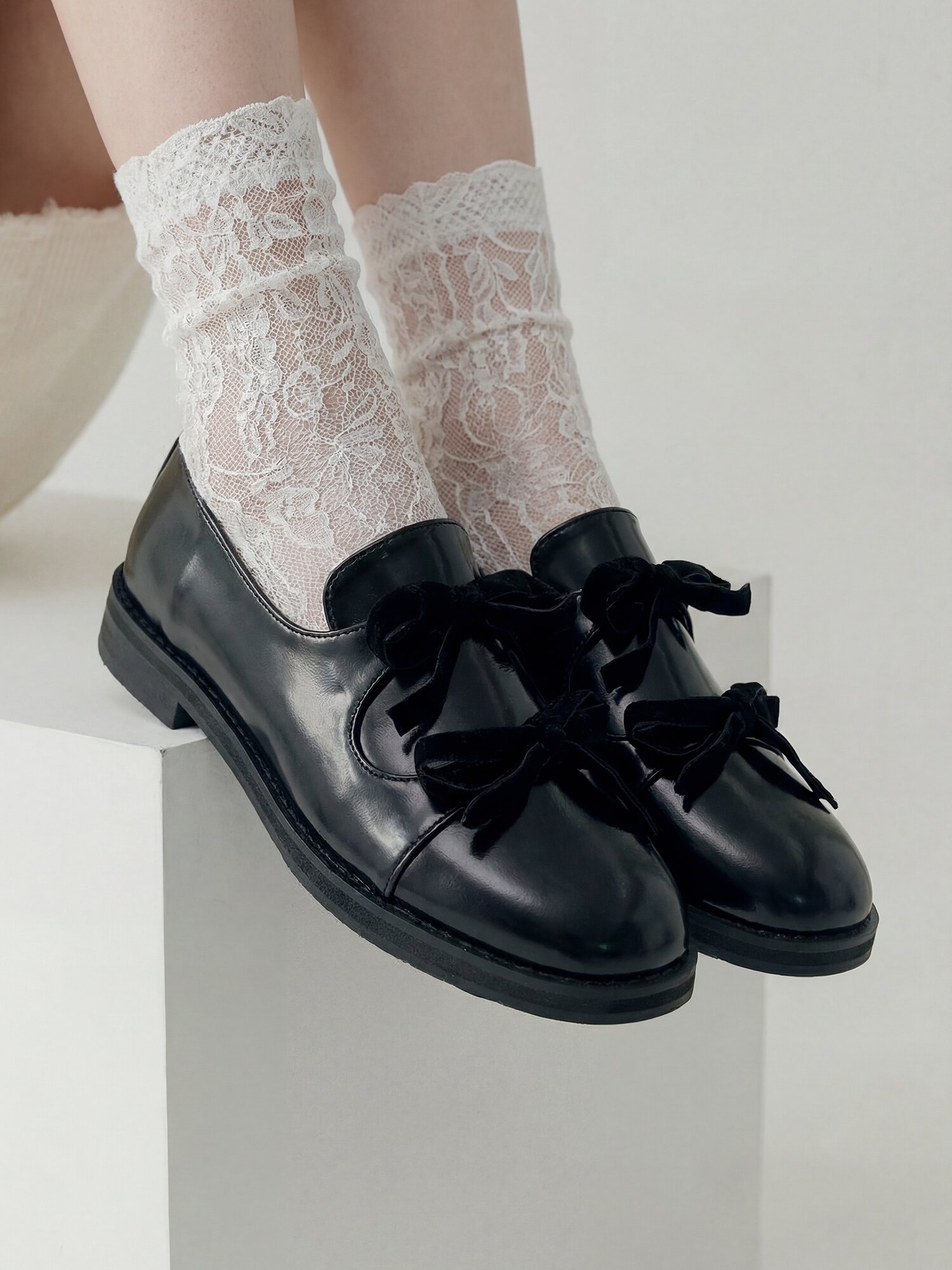 블라임 벨벳 리본 로퍼 2cm