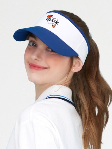 하트 폰트 자수 배색 썬캡 4color