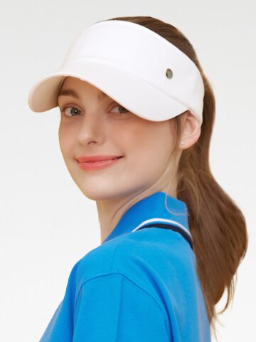 베이직 써클장식 코튼 썬캡 2color