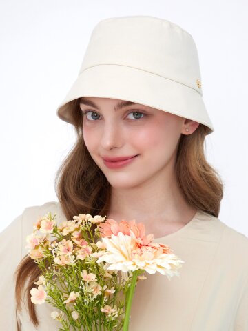 써클장식 튤립 트임 린넨 보닛햇 5color