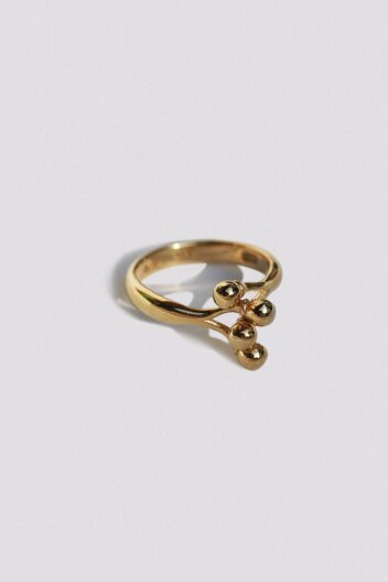 HUSTAD 239 Gold Flower ball Ring _ 925 실버 / 14k 골드 플라워 볼 반지