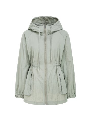 백 플랩 스트링 후드 집업 점퍼 