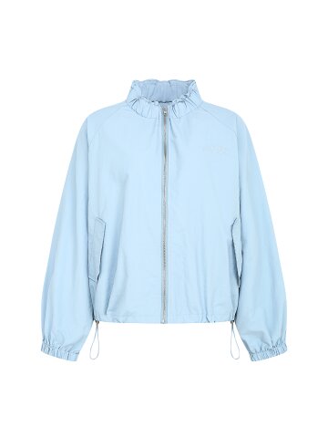 자수 스트링 프릴넥 집업 점퍼 