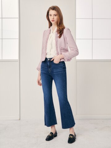 커팅 부츠컷 데님 팬츠 