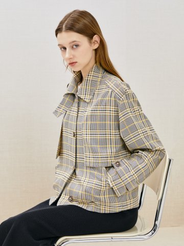 루즈핏 플랩 장식 숏 재킷 